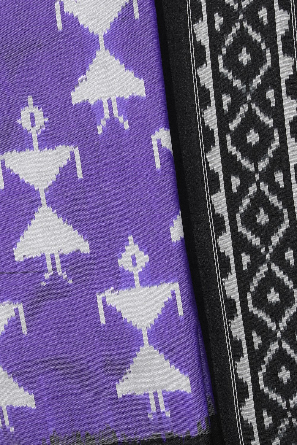 Collection of Pochampally Ikat Silk Purple Saree in a gallery layout