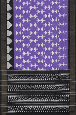 Collection of Pochampally Ikat Silk Purple Saree in a gallery layout