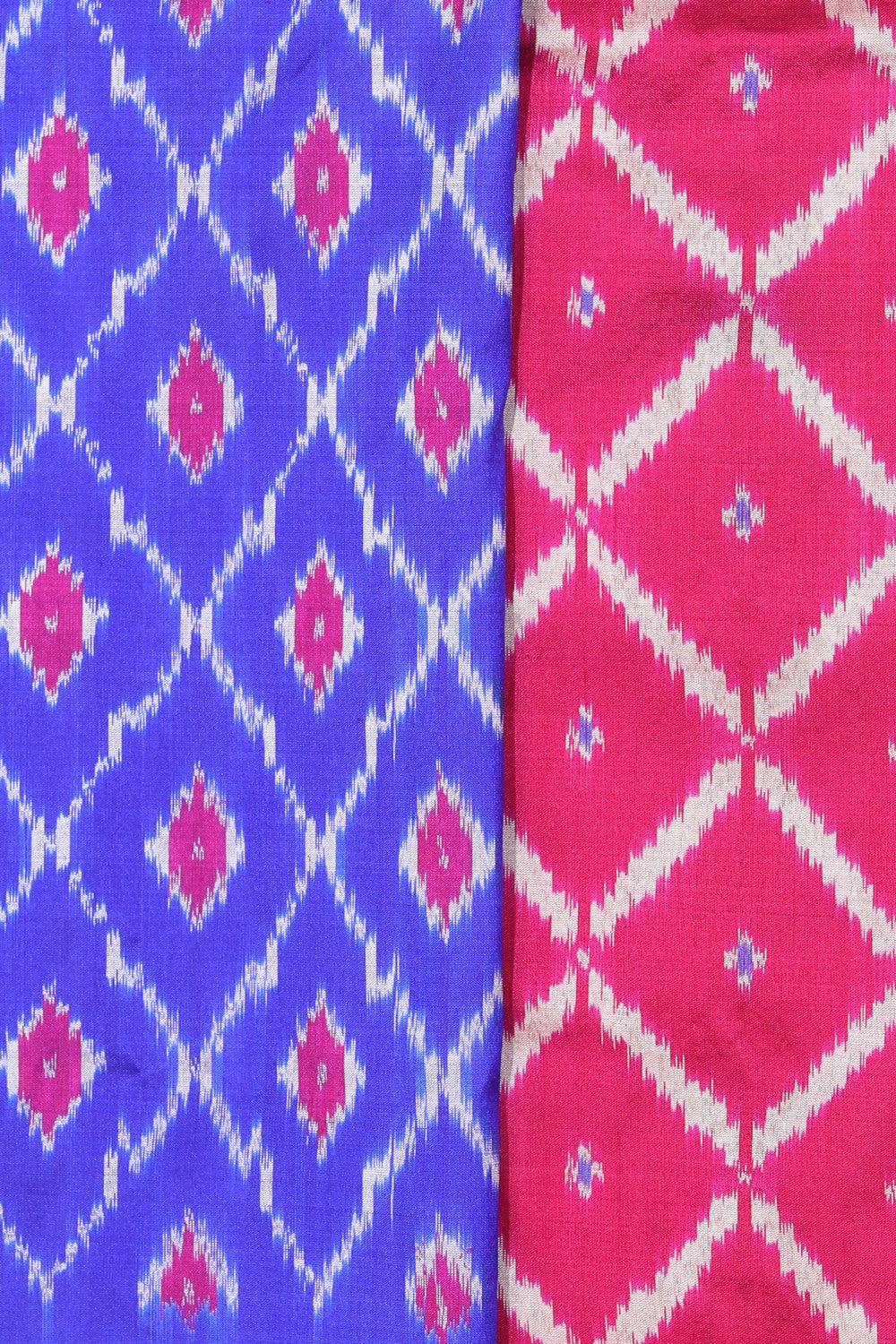 Collection of Pochampally Ikat Silk Royal Blue Saree in a gallery layout