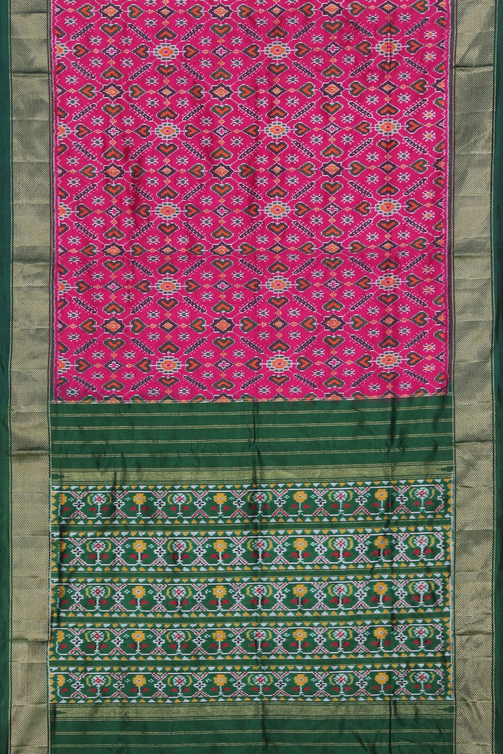 Collection of Pochampally Ikat Silk Pink Saree in a gallery layout