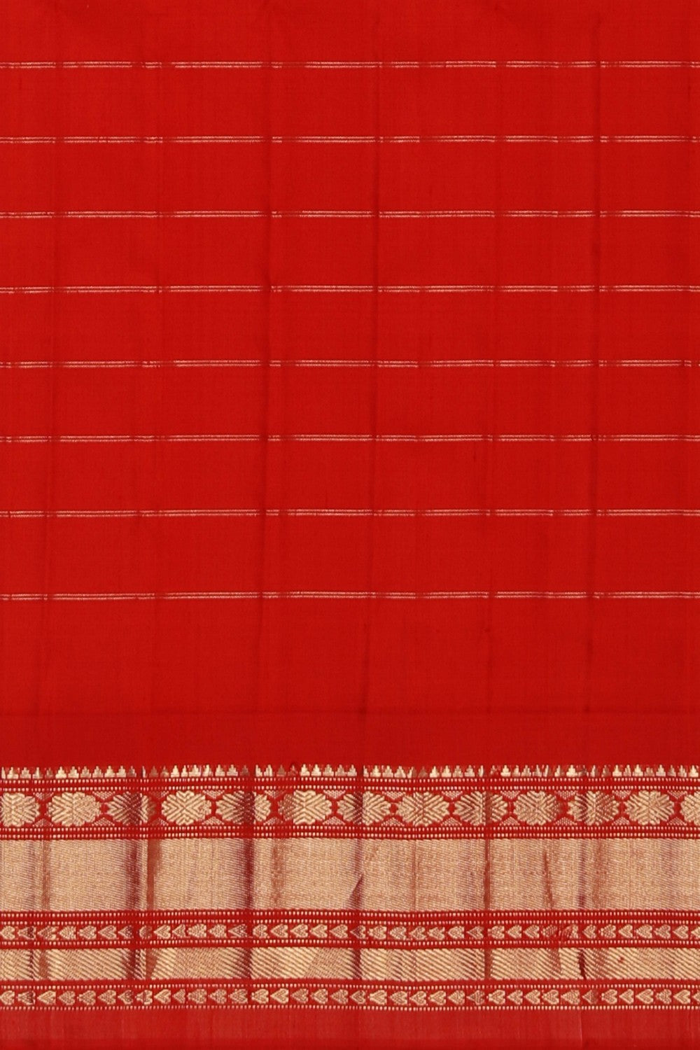 Gadwal Silk Kattam Beige Saree