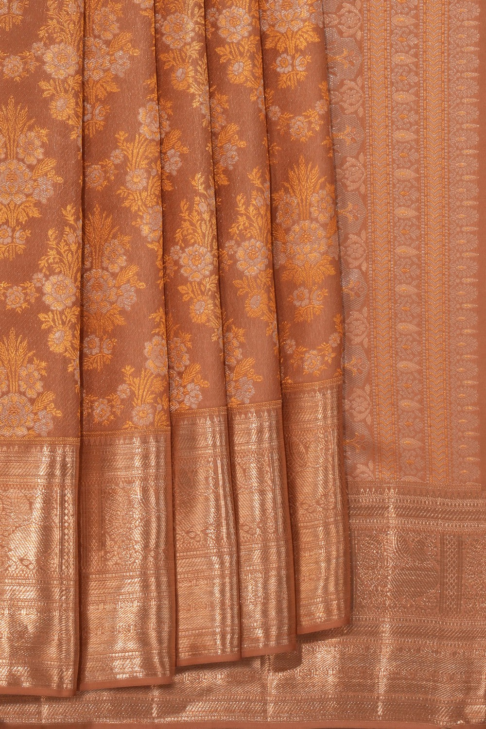 Image of Kanchipattu Brocade Brown Saree