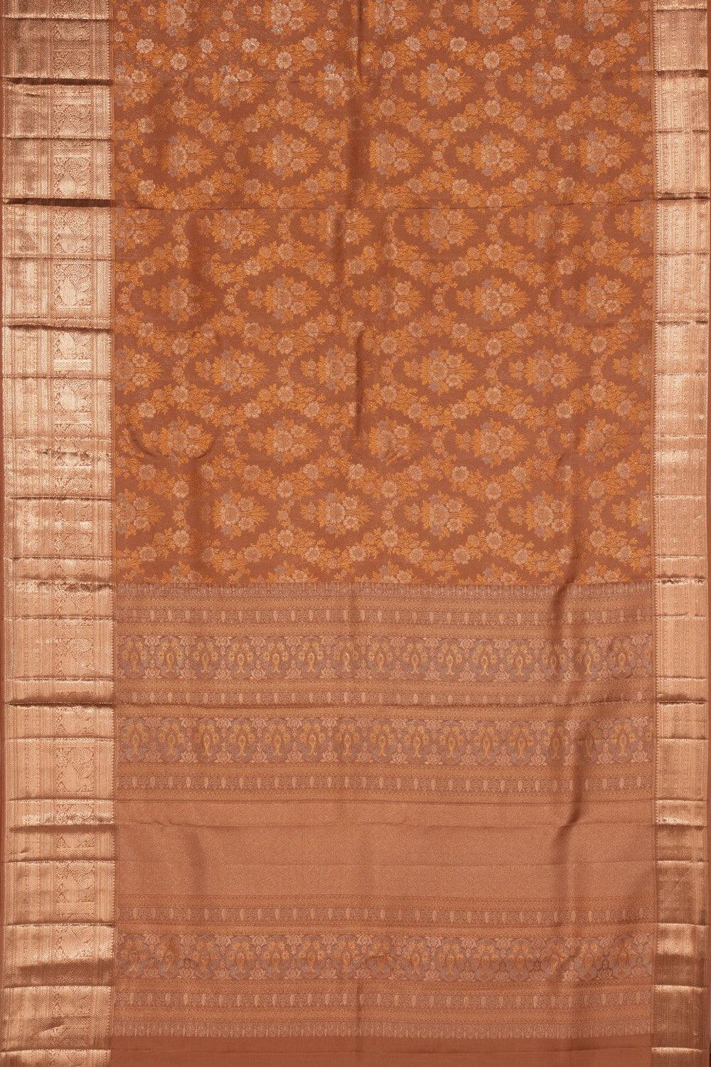 Image of Kanchipattu Brocade Brown Saree