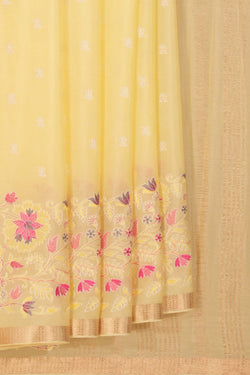 Image of Crepe Saree With Embroidery Work