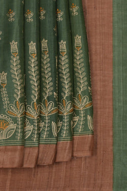 Image of Tussar Embroidery Saree