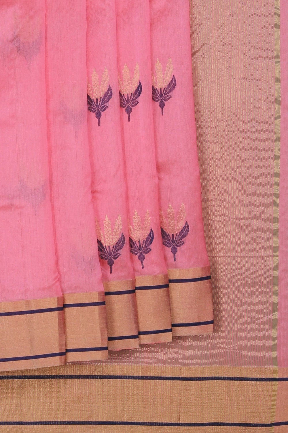 Image of Chanderi Silk Pink Saree