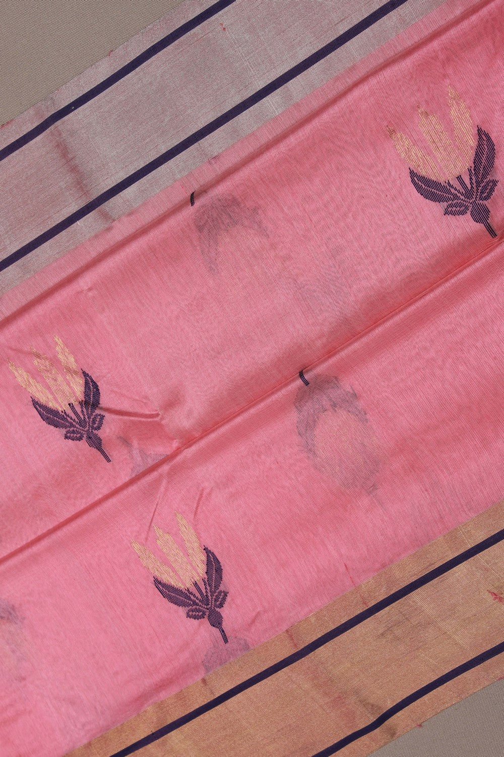 Image of Chanderi Silk Pink Saree