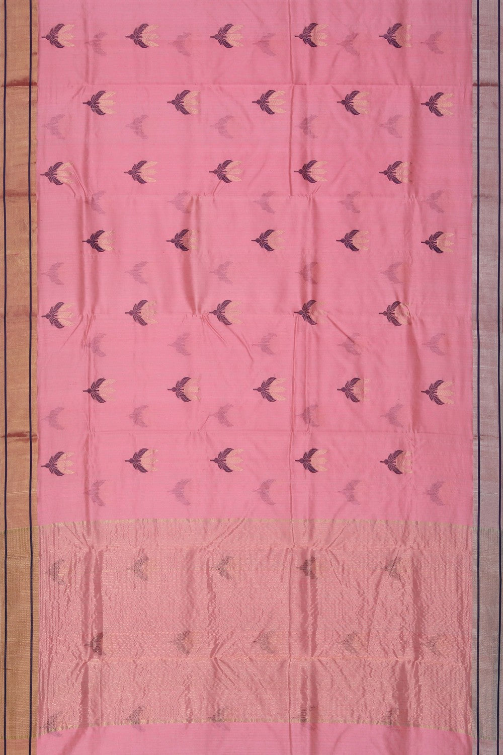 Image of Chanderi Silk Pink Saree