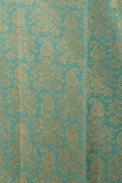 Image of Kanchipattu Brocade Turquoise Blue Saree