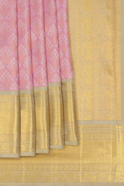 Image of Kanchi Silk Brocade Lavender Pink Saree