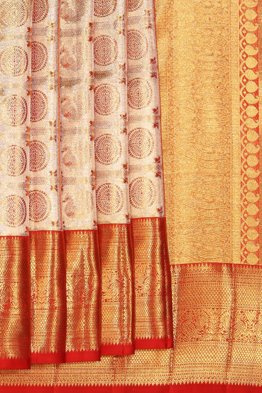 Kanchipattu Tissue Silk Gold Saree