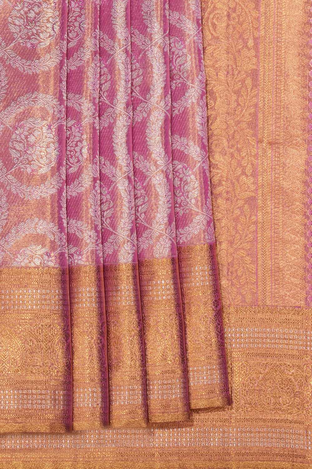 Kanchipattu Tissue Silk Pink Saree