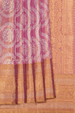 Image of Kanchipattu Tissue Silk Pink Saree