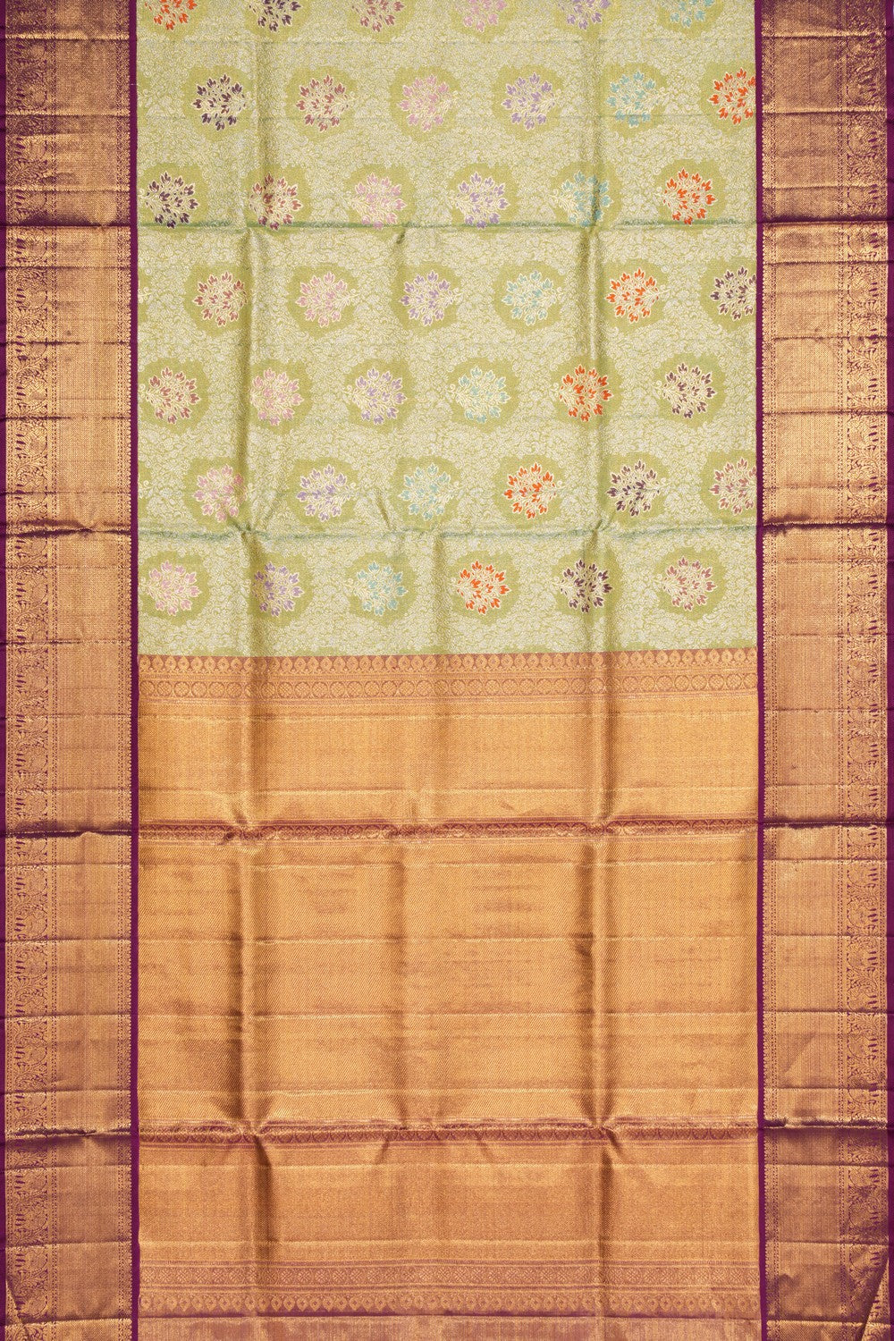 Kanchipattu Tissue Silk Green Saree