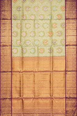 Image of Kanchipattu Tissue Silk Green Saree