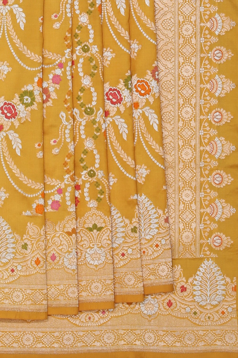 Banarasi Katan Silk Yellow Saree