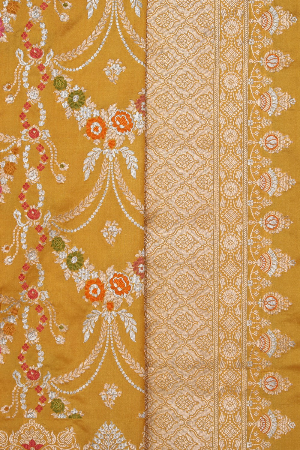 Banarasi Katan Silk Yellow Saree