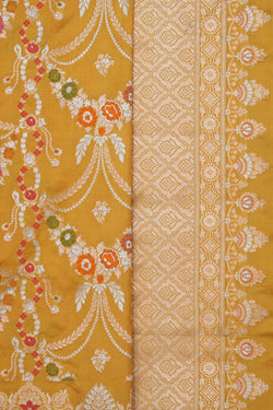 Image of Banarasi Katan Silk Yellow Saree