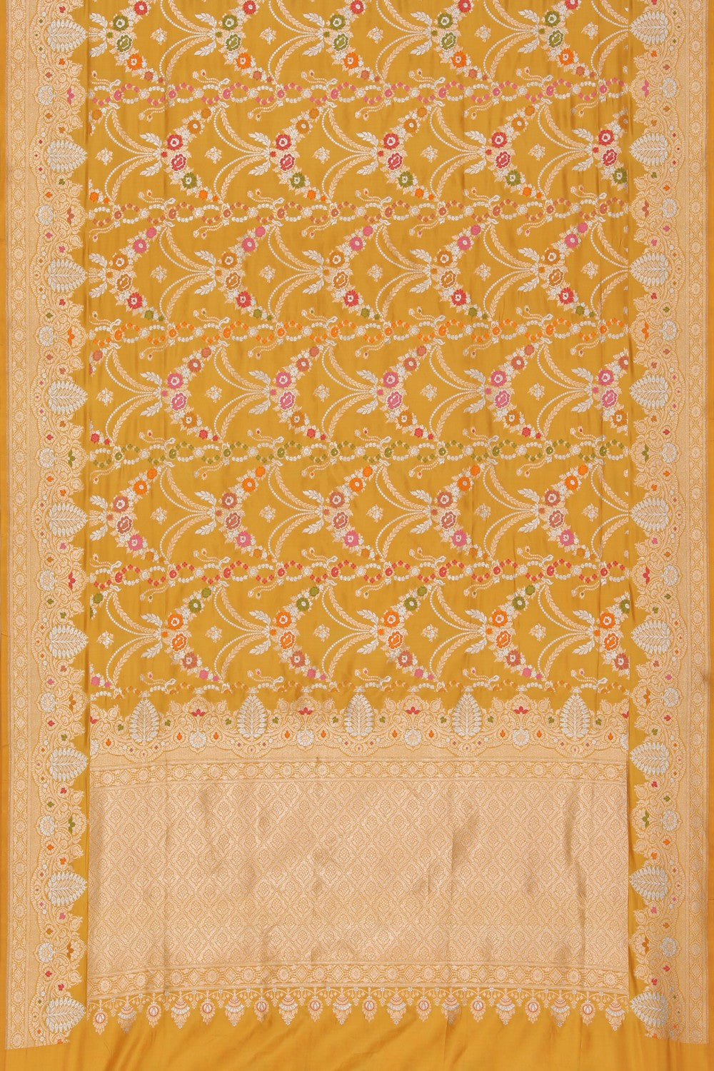 Banarasi Katan Silk Yellow Saree