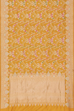 Image of Banarasi Katan Silk Yellow Saree