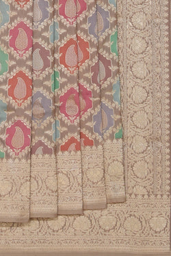 Image of Banarasi Silk Off-White Saree