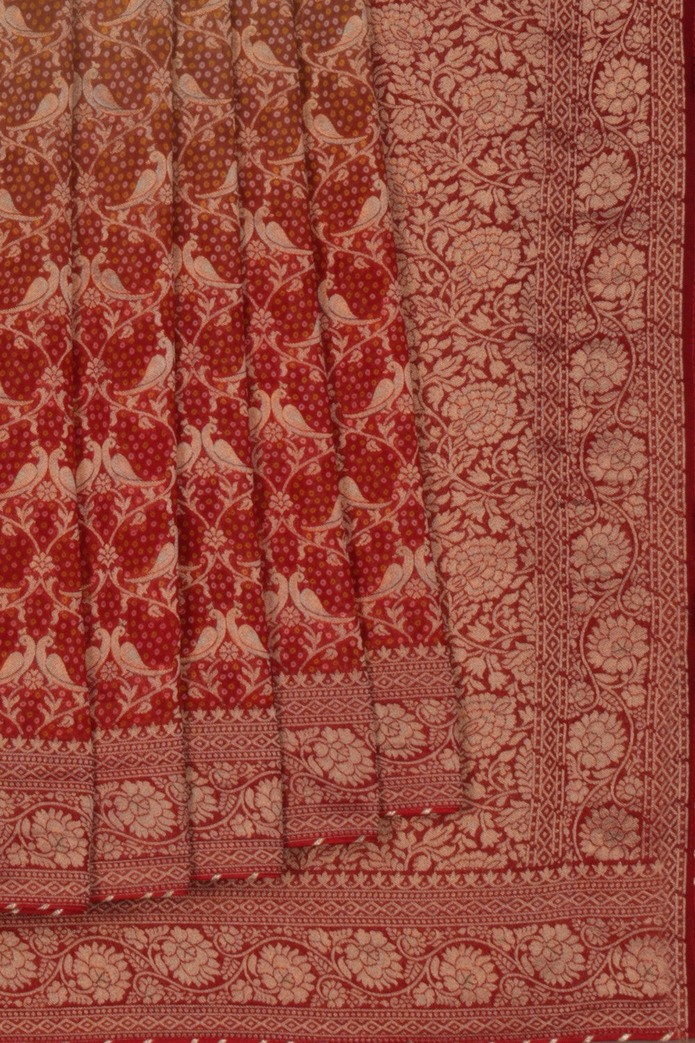 Image of A beautiful blend of floral and Bandhani print