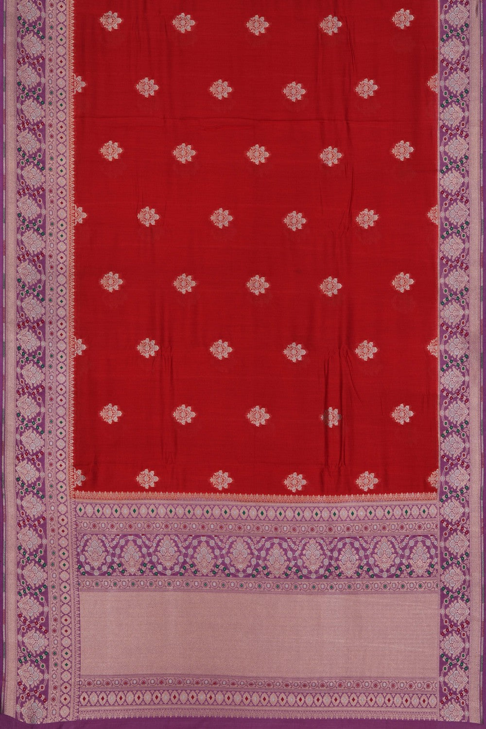 Image of Banarasi Dupion Silk Red Saree