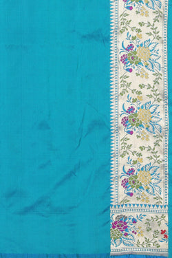 Image of Banarasi Katan Silk Teal Blue Saree