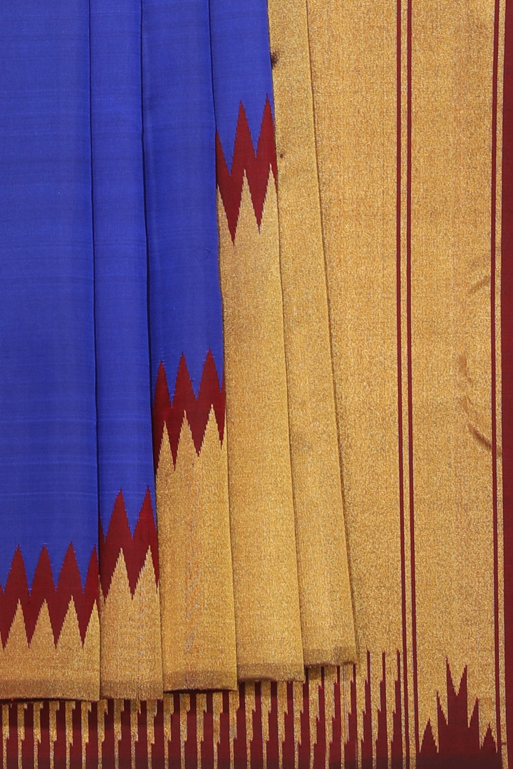 Collection of Arani Silk Navy Blue Saree in a gallery layout