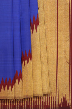 Collection of Arani Silk Navy Blue Saree in a gallery layout