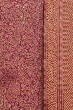 Collection of Kanchipuram Silk Brocade Violet Saree in a gallery layout