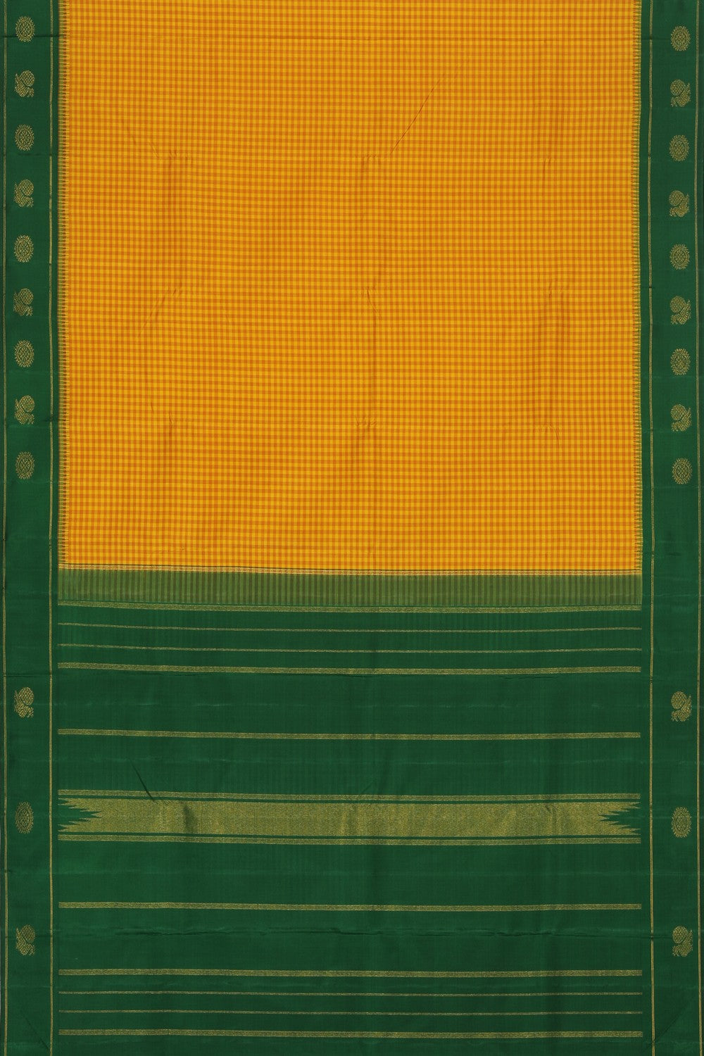 Collection of Arani Silk Yellow Saree in a gallery layout