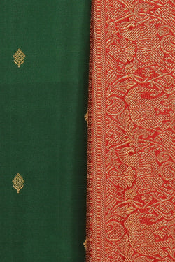 Collection of Arani Silk Green Saree in a gallery layout