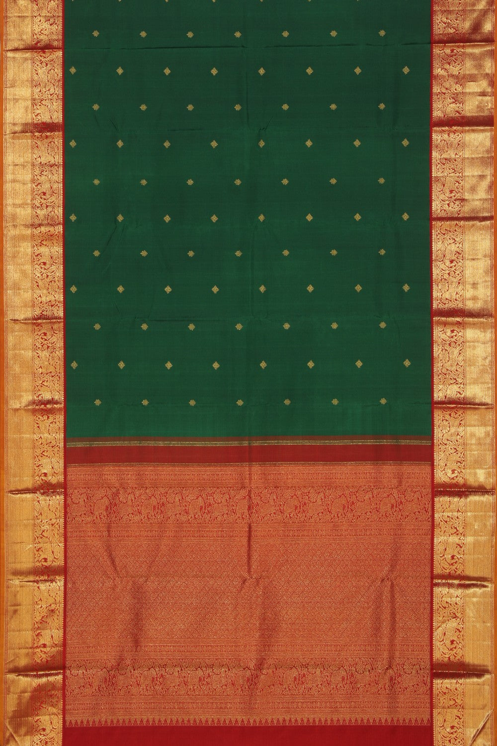 Collection of Arani Silk Green Saree in a gallery layout