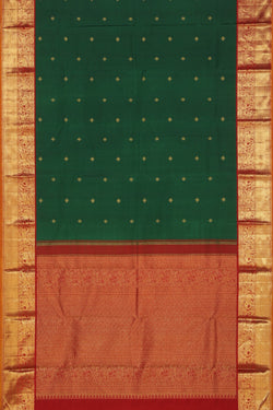 Collection of Arani Silk Green Saree in a gallery layout