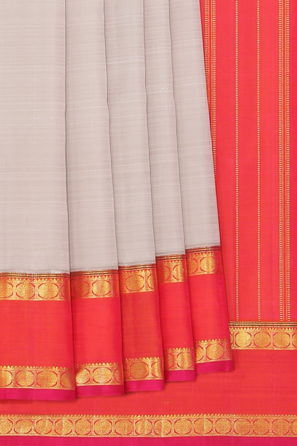 Collection of Arani Silk Grey Saree in a gallery layout