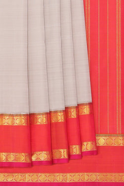 Collection of Arani Silk Grey Saree in a gallery layout