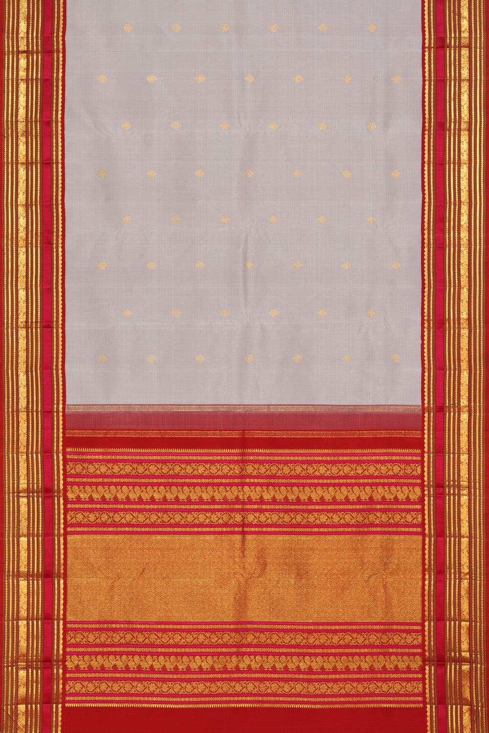 Collection of Arani Silk Grey Saree in a gallery layout