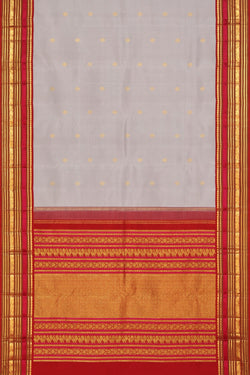 Collection of Arani Silk Grey Saree in a gallery layout