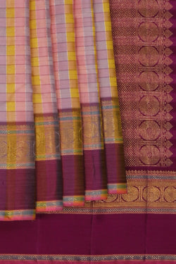 Image of Arani Silk Kattam Pink Saree
