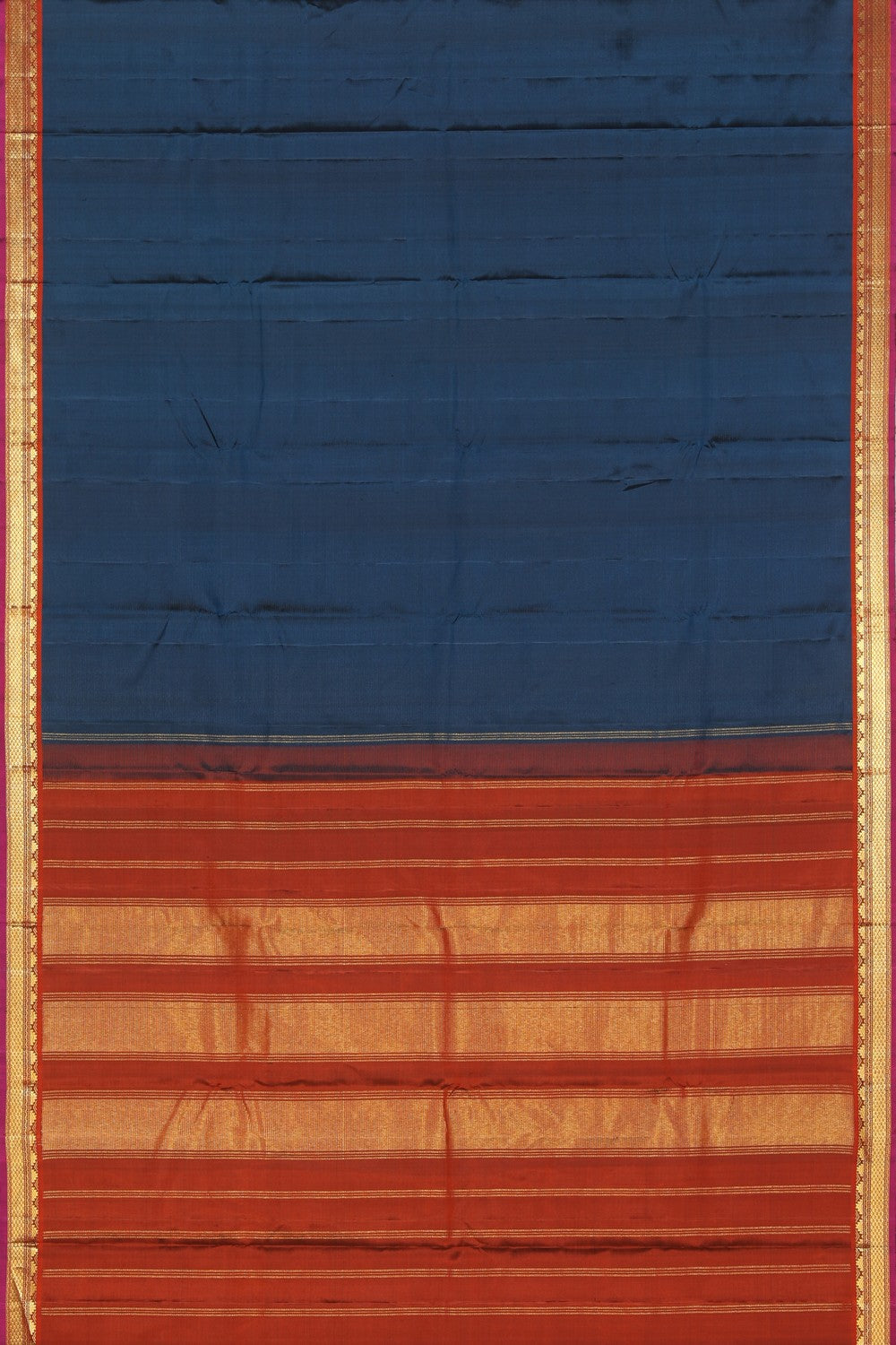 Collection of Arani Silk Blueberry Blue Saree in a gallery layout