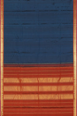 Collection of Arani Silk Blueberry Blue Saree in a gallery layout