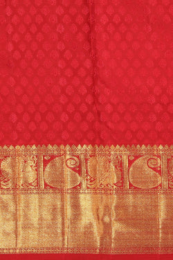 Image of Kanchipuram Silk Brocade Red Saree