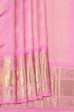 Collection of Kanchipuram Silk Brocade Lavender Pink Saree in a gallery layout