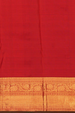 Image of Kanchipuram Silk Brocade Red Saree