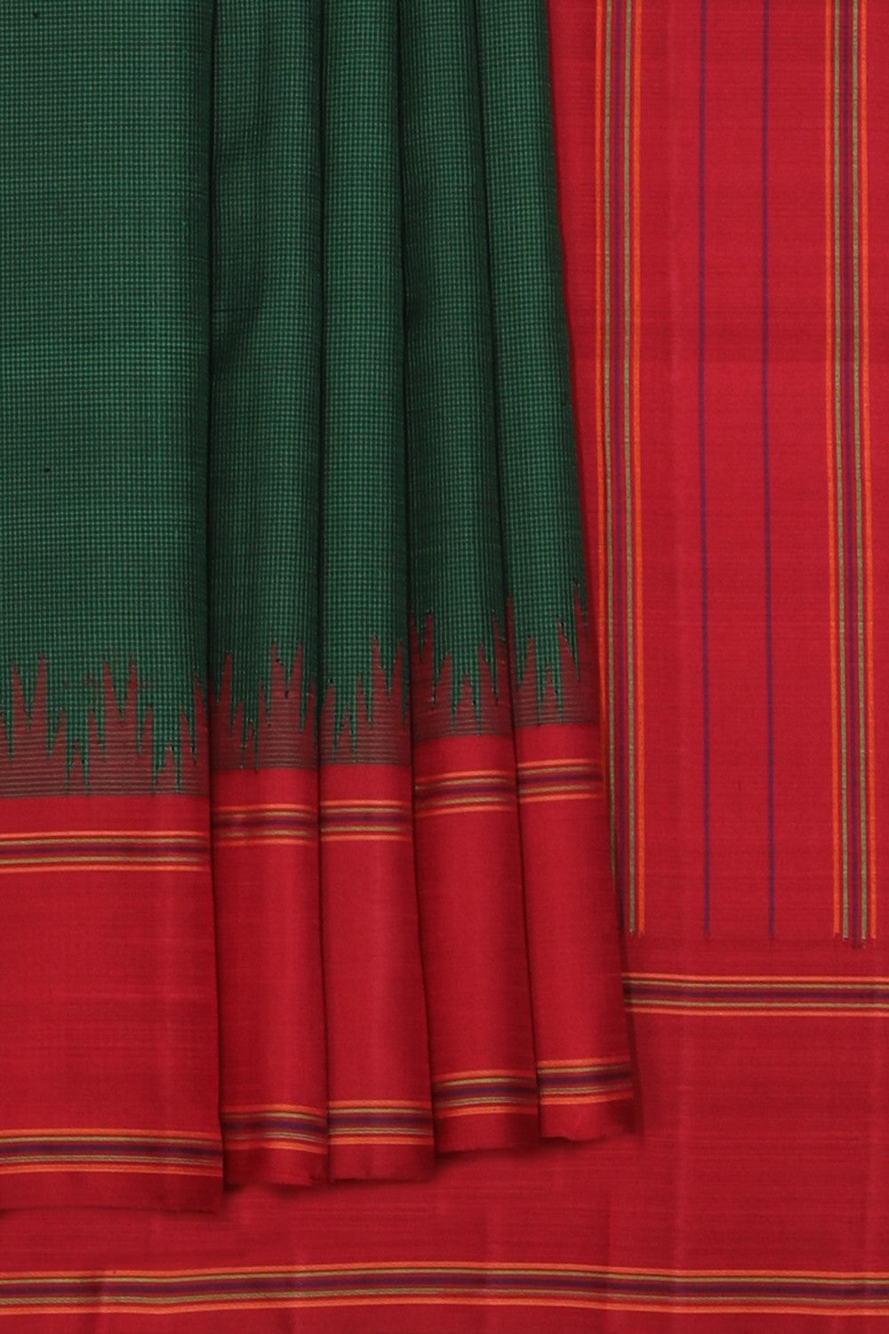 Collection of Arani Silk Green Saree in a gallery layout