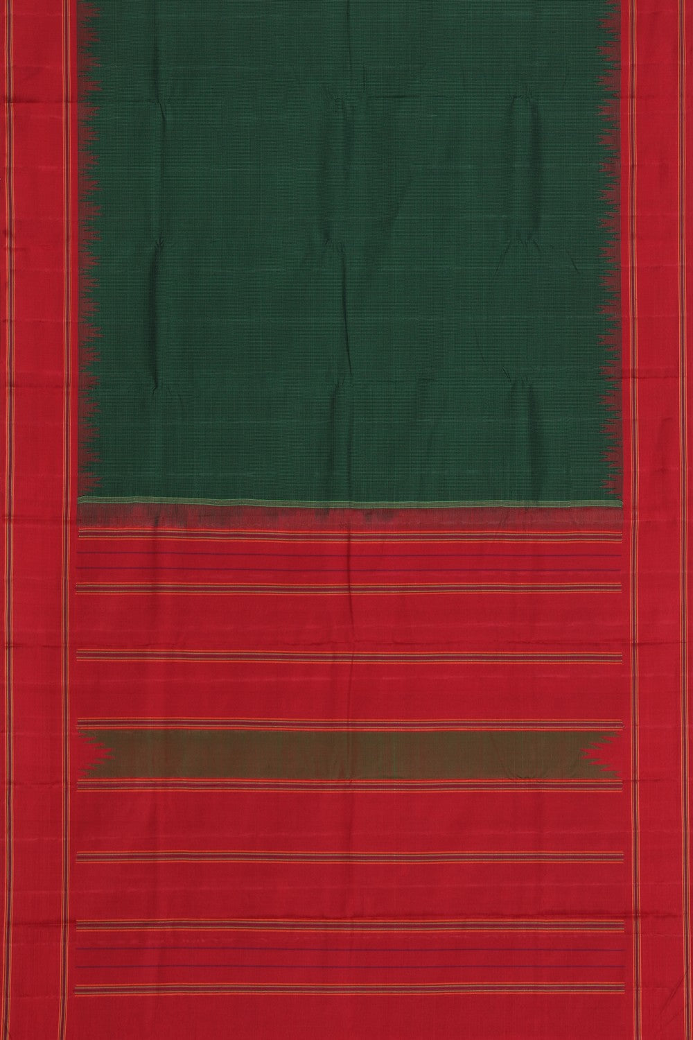 Collection of Arani Silk Green Saree in a gallery layout