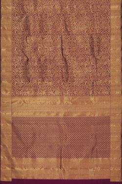 Image of Kanchipuram Silk Brocade Violet Saree