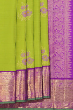 Collection of Kanchipuram Silk Green Saree in a gallery layout