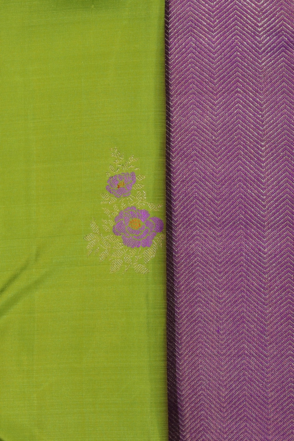 Collection of Kanchipuram Silk Green Saree in a gallery layout